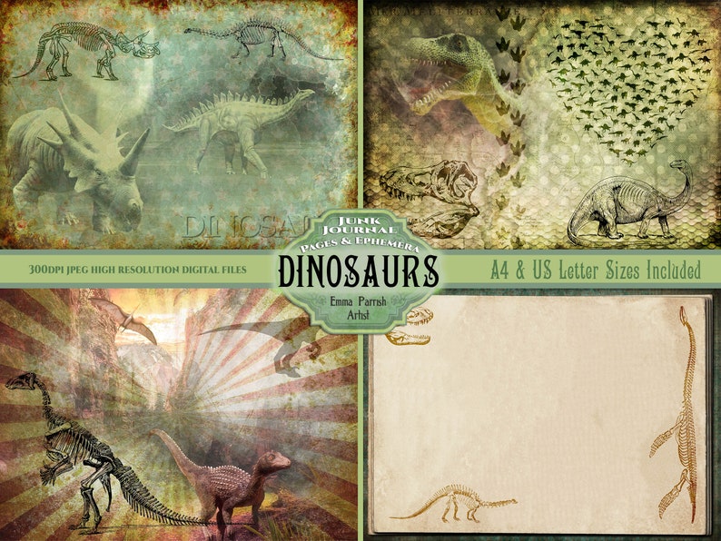 Dinosaur Junk Journal Printable Kit Boys Dinosaur Book Boys - Etsy Canada