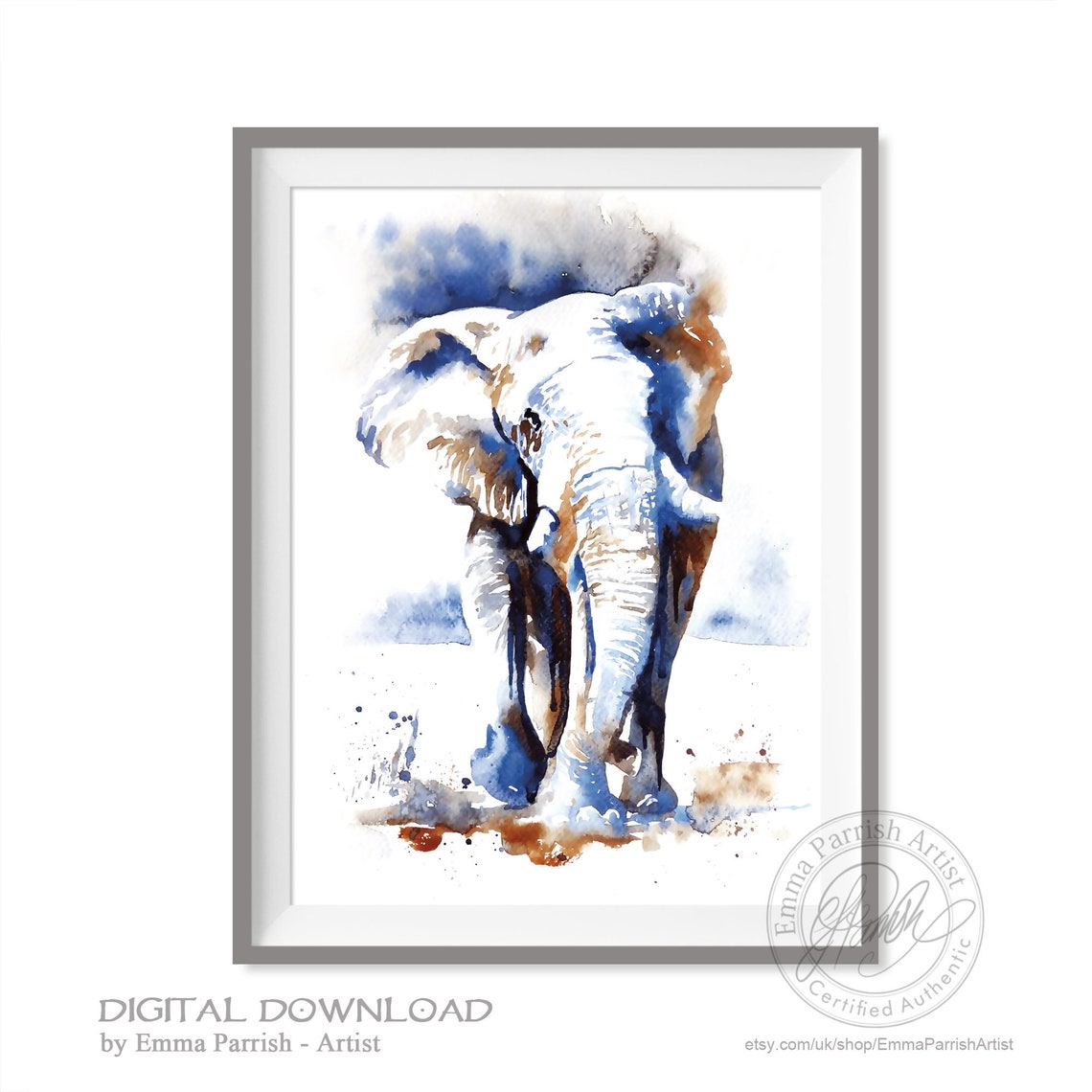 Elephant Wall Art Print Digital Printable Download Large - Etsy
