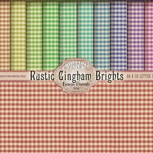 Gingham digitaal papier, afdrukbare junk Journal, Digital Paper Pack, rustieke pastel scrapbook Journal, pastel stof digitale download