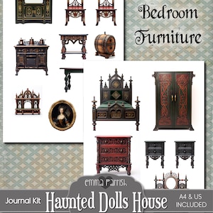 Haunted Dollhouse Journal Kit, Printable Paper Dolls House, Halloween ...