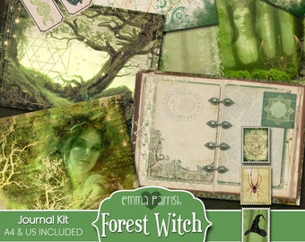 Witch Journal, Junk Journal, Printable Kit, Forest, Witchcraft, Witches, Pagan, Witchcraft Workbook, Printable, Digital, Download