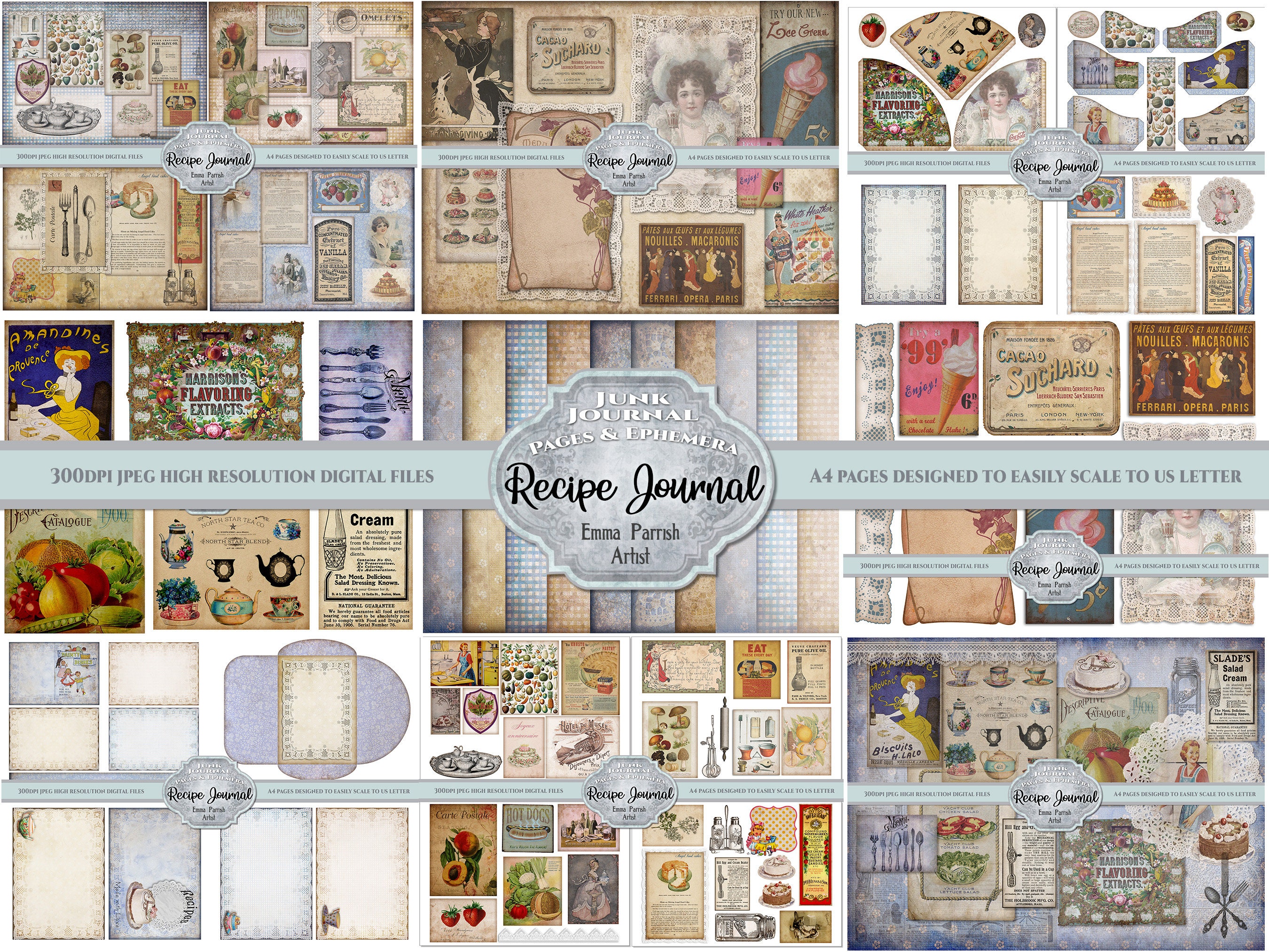 Embroidery Journal Kit Junk Journal Pages DIY Needlework Book