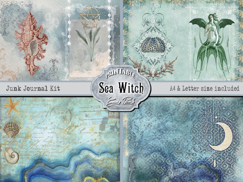 Sea Witch Junk Journal Printable Kit , Salt Witch Printable, Witch Kit ...
