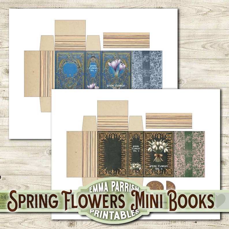 Spring Mini Book Printable Kit with Shelf, Mini Box, Flowers, Gift Box, Pop Up, Cricut, Junk Journal Papercrafts, Video Tutorial image 7