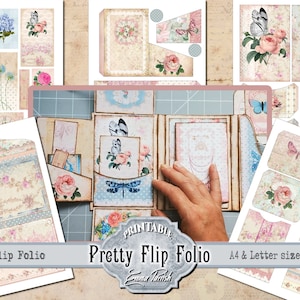 Shabby Folio, Pretty Journal Pocket, Loaded Envelope, Junk Journal Kit, Printable, Ephemera, Card, Portfolio, Insert, Scrapbook, Download