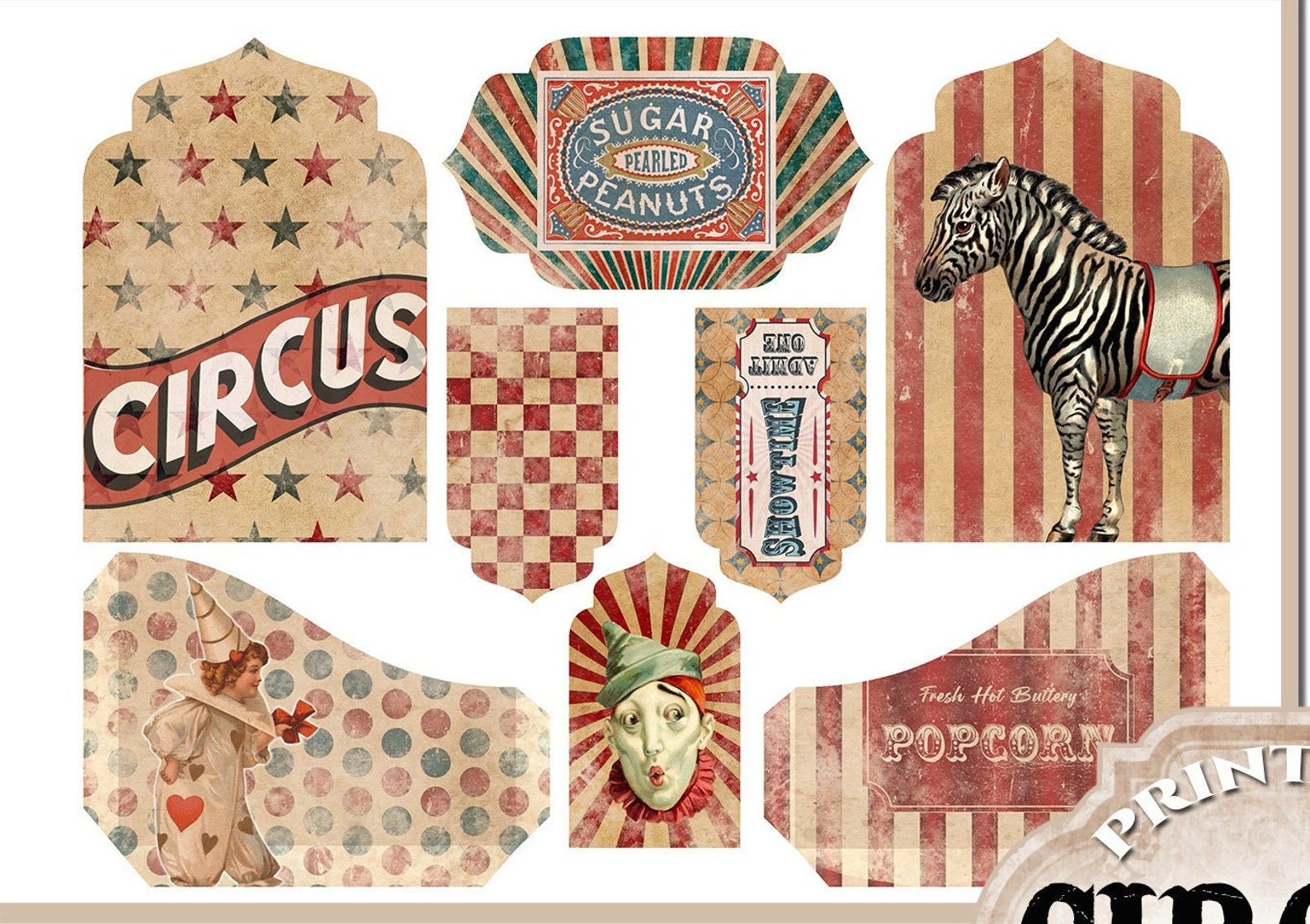 Vintage Circus Junk Journal Kit Printable Circus Digital - Etsy