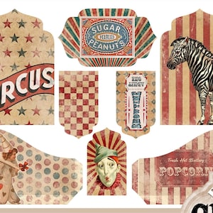 Vintage Circus Junk Journal Kit, Printable Circus Digital Paper Set, Shabby Circus Ephemera ...