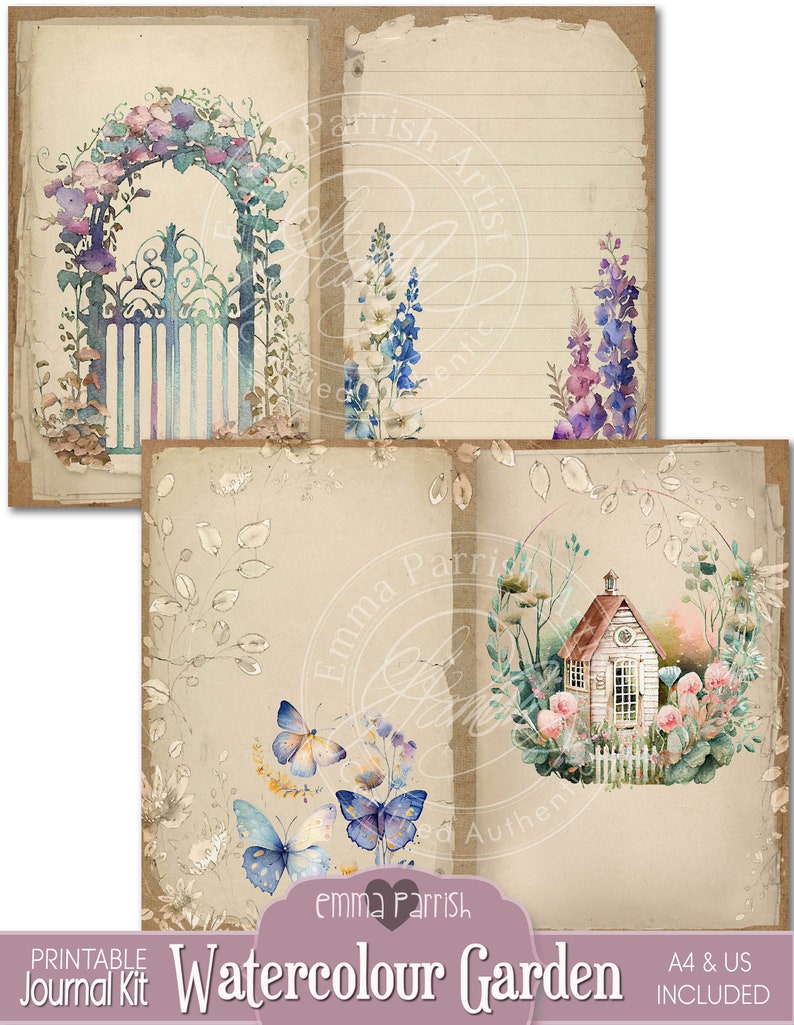Cottage Garden Junk Journal Kit, Cottagecore Journal Printable Pages ...