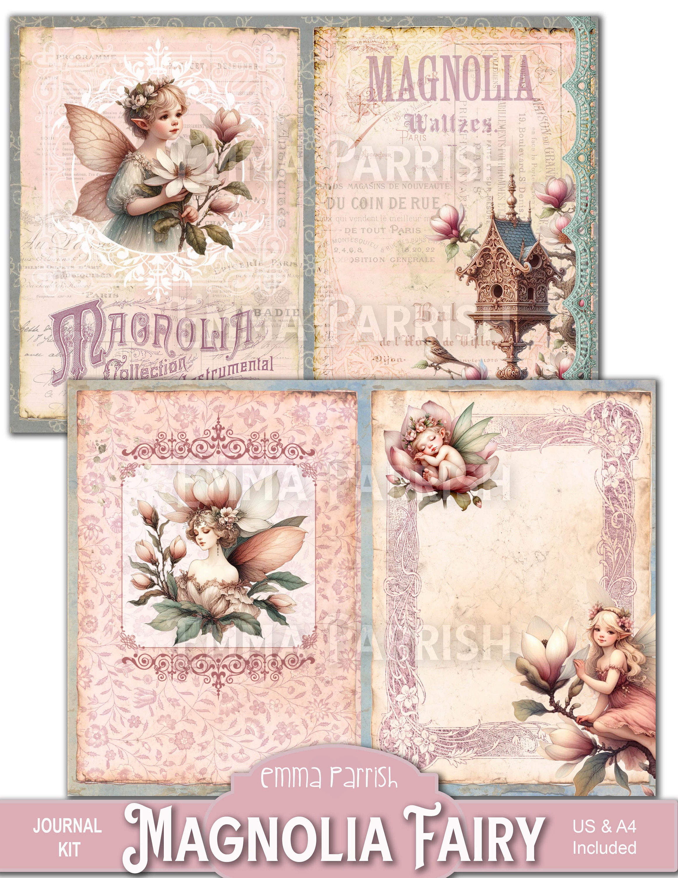 Magnolia Fairy Printable Journal Kit, Spring Flower Fairies Junk ...