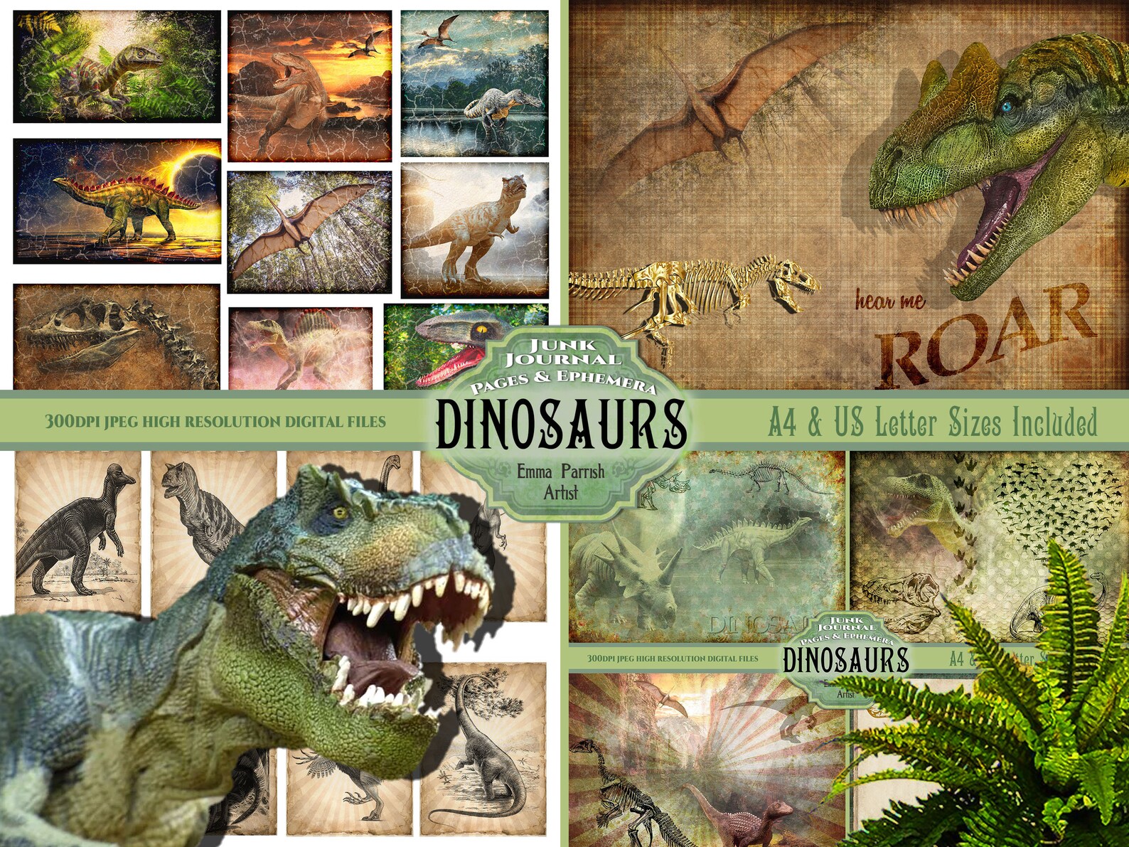 Dinosaur Junk Journal Printable Kit Boys Dinosaur Book Boys - Etsy Canada