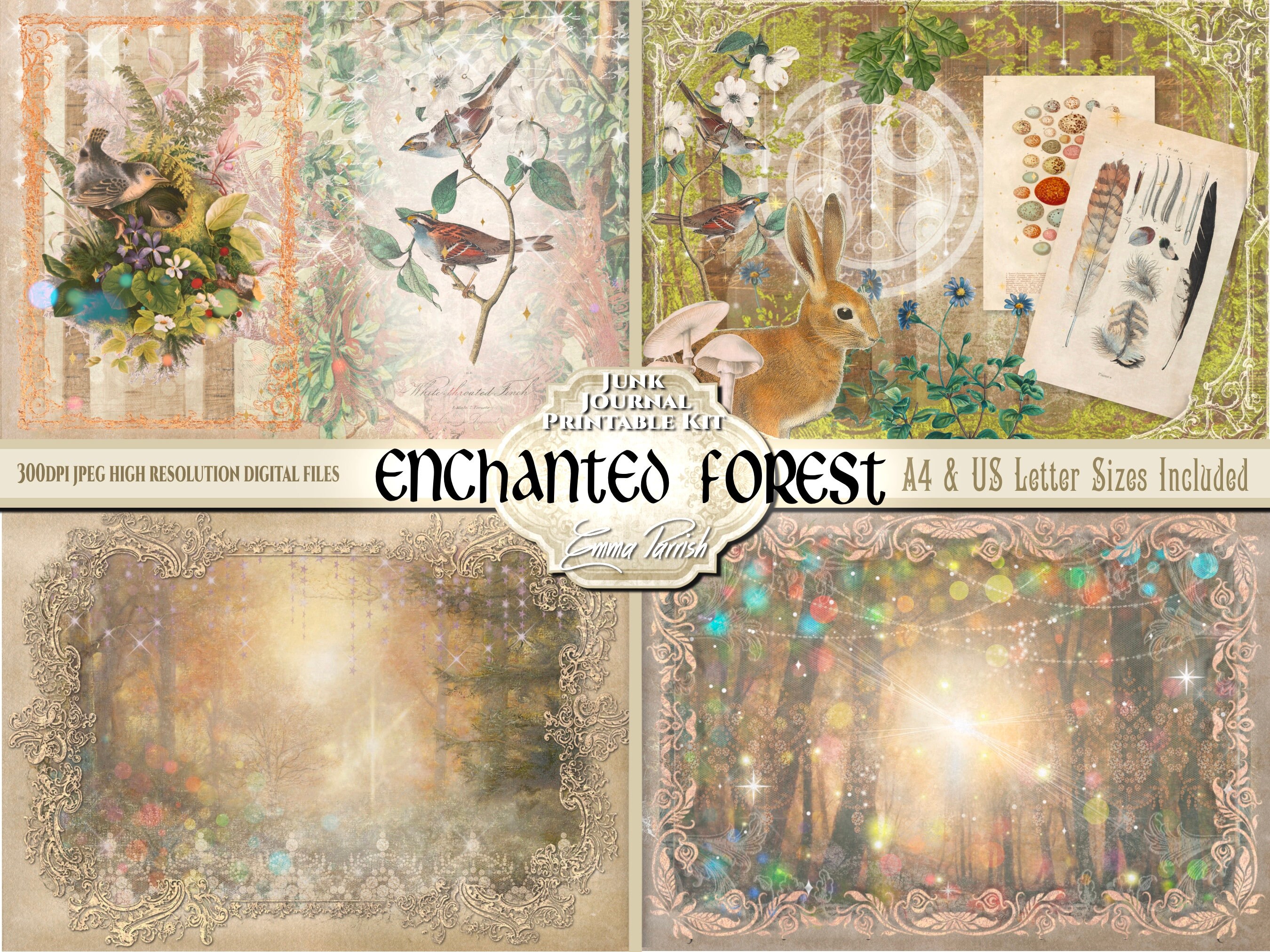 Enchanted Forest Junk Journal Kit, Nature Journal, Woodland Animals ...