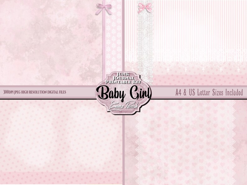 Baby Girl Junk Journal Printable Digital Download Kit New Etsy