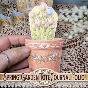 Spring Garden Junk Journal Kit Printable, Interactive Folio Mini Album, Garden Ephemera, Instant Download, Spring Flowers, Gardeners Gift image 6