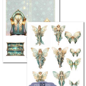 Puede incluir: Kit de diario emergente imprimible con un escondite de hadas azul con una puerta m&aacute;gica, estantes y hadas con alas de mariposa. El kit incluye un tutorial.
