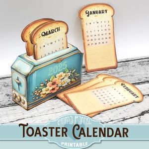 Calendario Toaster 2025 in scatola regalo stampabile, regalo di Natale fatto a mano, idee regalo fai da te, diario spazzatura, Cricut, tutorial, regalo stravagante
