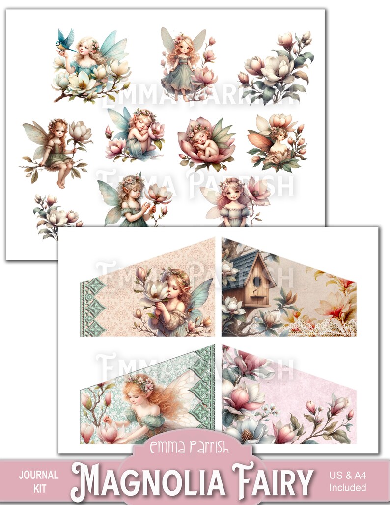 Magnolia Fairy Printable Journal Kit, Spring Flower Fairies Junk ...