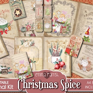 Christmas Junk Journal Kit, Traditional Christmas Ephemera, Vintage Christmas Printable Pages, Festive Digital Paper, Christmas Collage