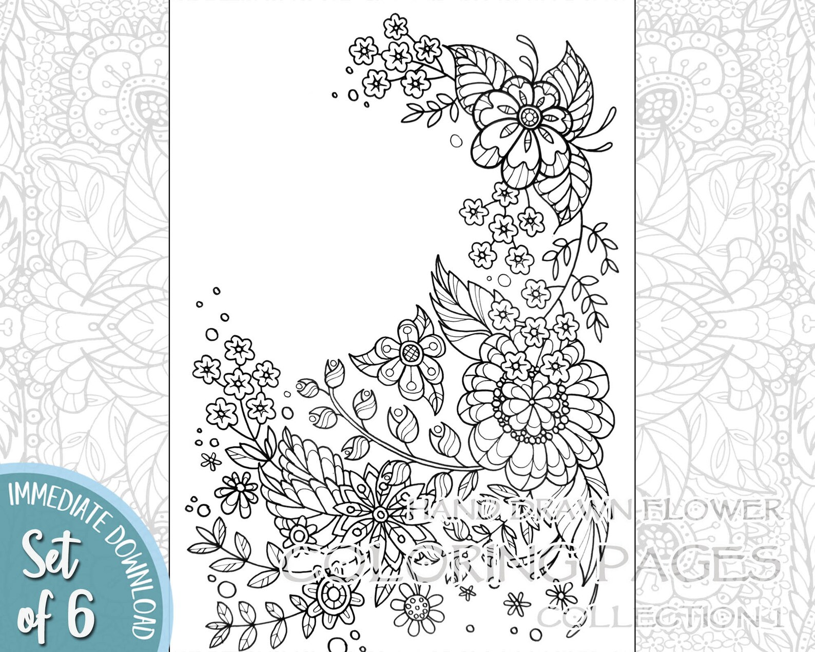 Download Adult Coloring Book Flower Colouring Pages Printable ...