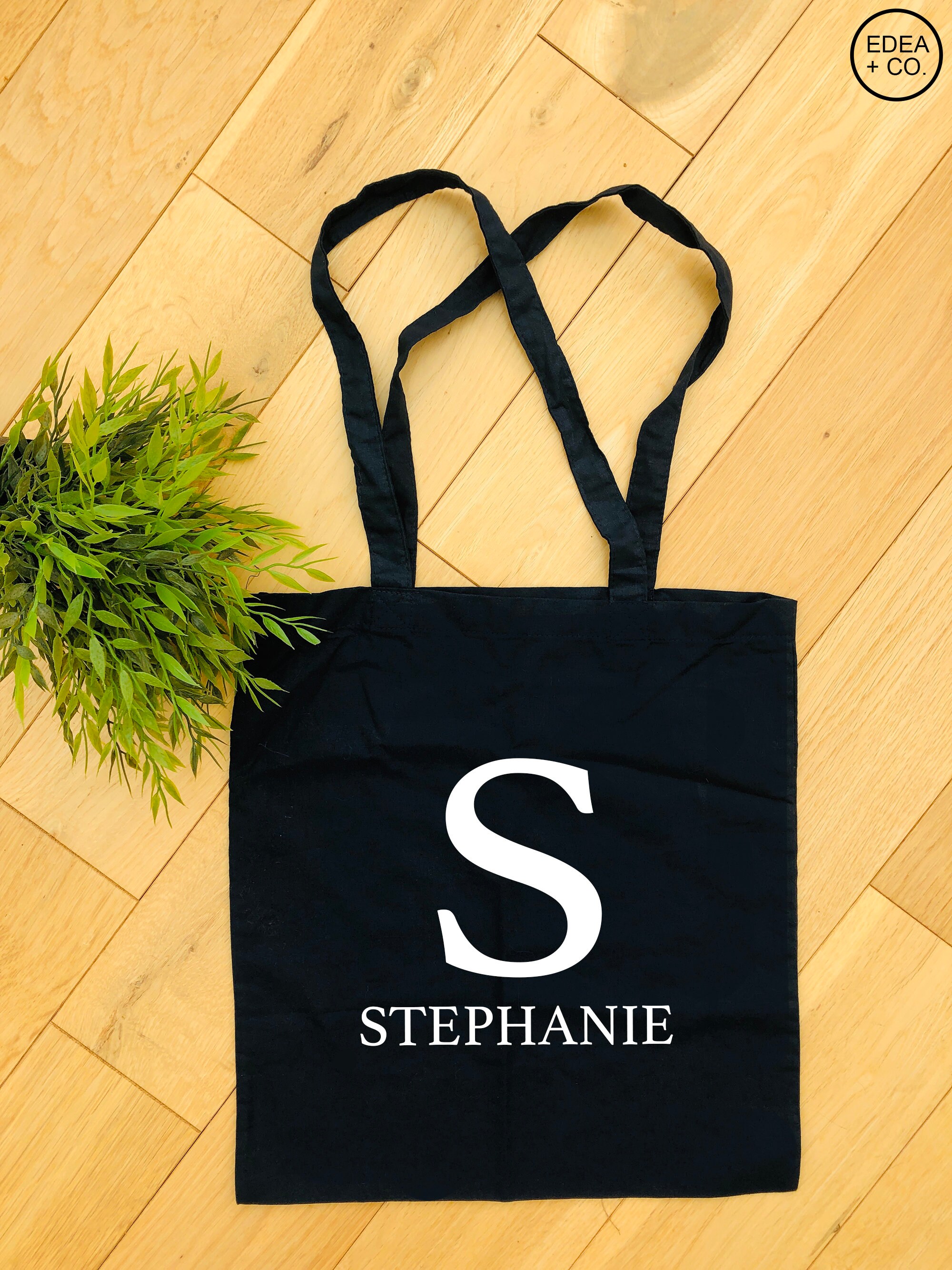 Personalised Tote Bag Name & Initial Personalised Gift Name Etsy