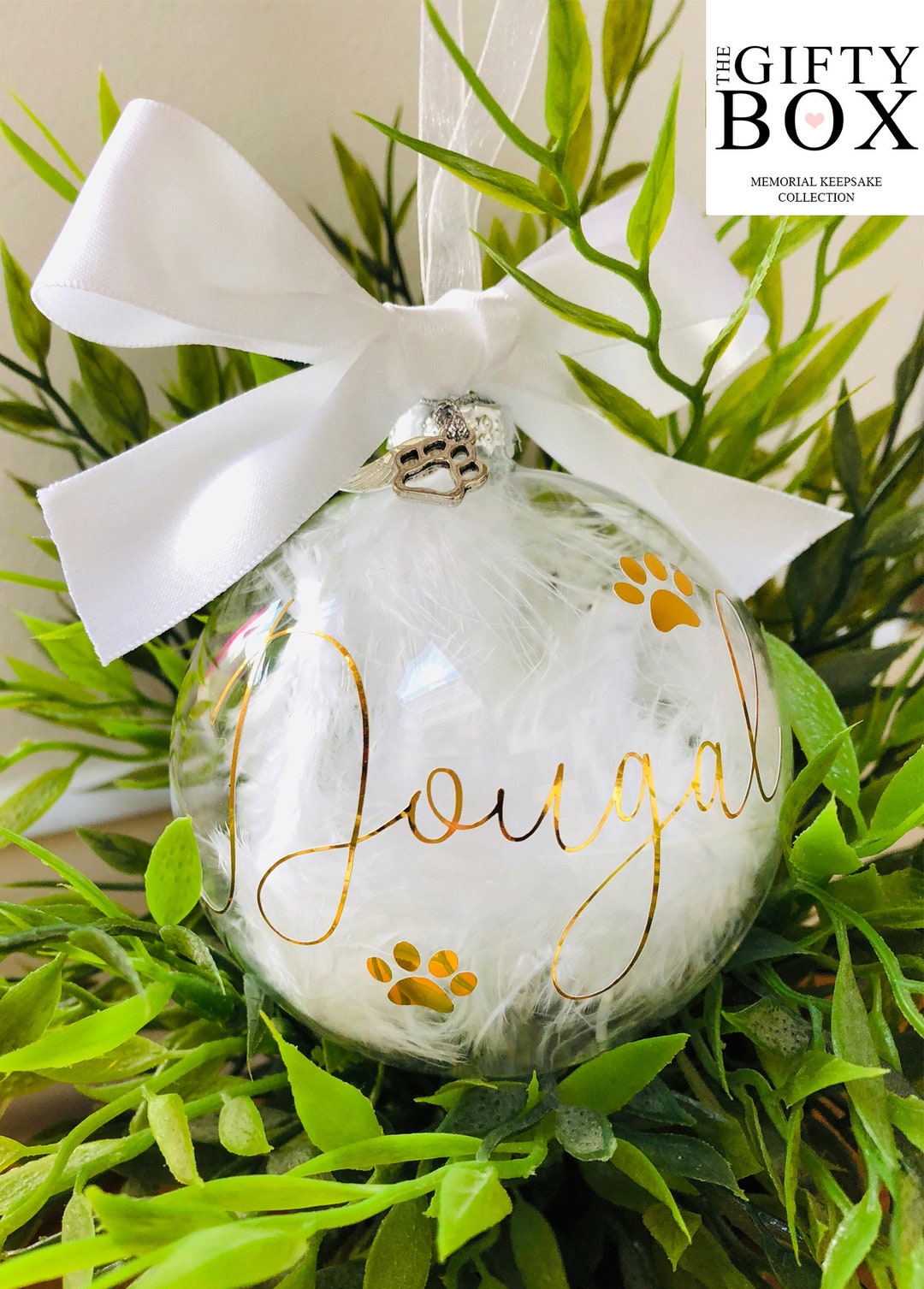 Pet Memorial Christmas Bauble Bauble personalizado Dog Cat Etsy España