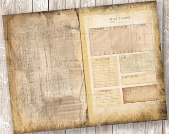 Vintage Undated Planner: Printable Planner Templates & Covers (PDF)