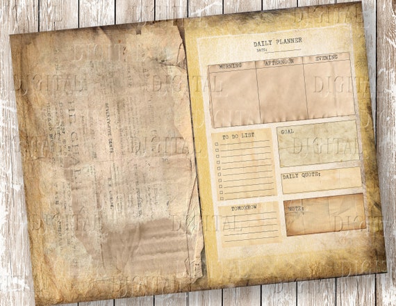 Vintage Undated Planner: Printable Planner Templates & Covers (PDF)