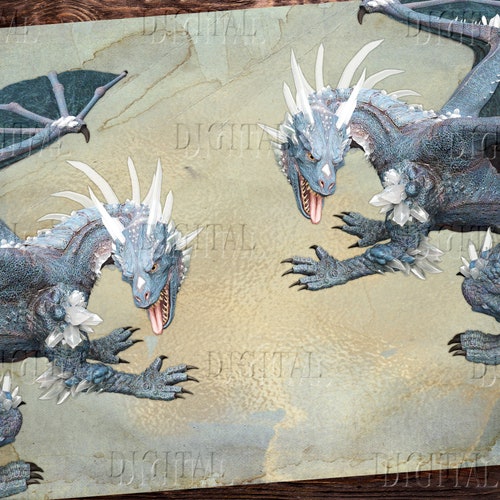 Dragons Junk Journal Kit Dragons Paper Dragons Ephemera Etsy