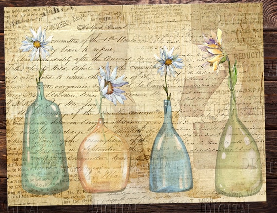 Farmhouse Journal Inserts, Garden Pitcher, Handmade Country Style  Decoration, PDF