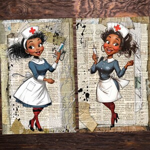 Printable vintage nurse ephemera for junk journals, scrapbooks, altered books, card making, and paper crafting.  DigitalFit Etsy Store: https://www.etsy.com/shop/DigitalFit