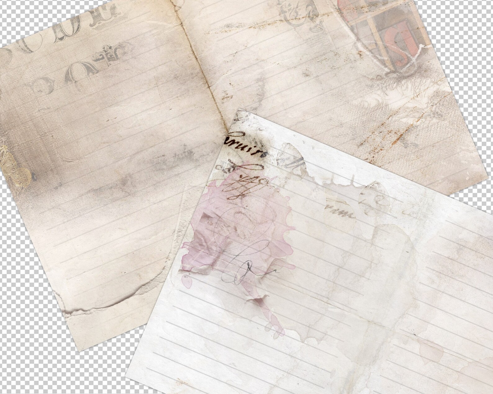 Lined Journal Pages Printable Paper Junk Journal Junk | Etsy