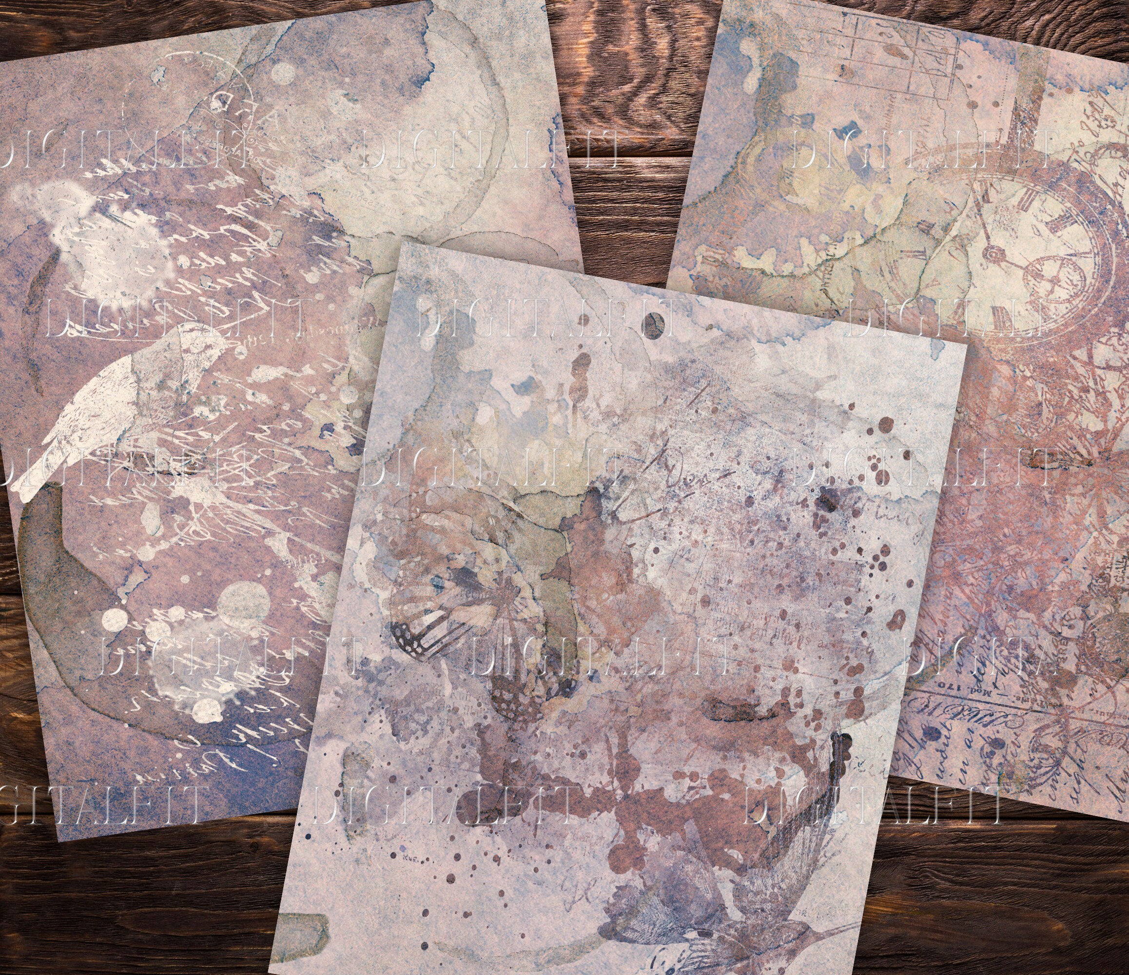 Grunge Digital Paper, 10 Junk Journal Pages, Instant Download - Etsy