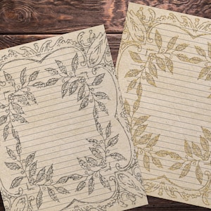 Grunge Lined Writing Paper, Junk Journal Printable, Digital Paper ...