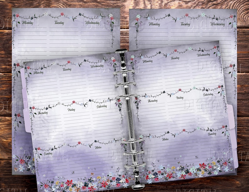 Floral Dateless Planner Printable: A5 Half Letter Size (digital PDF) - Etsy