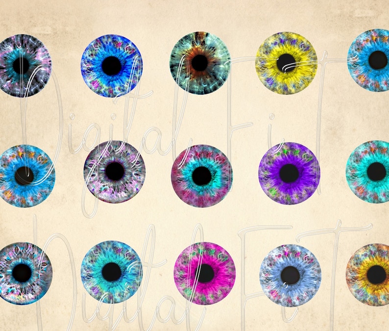 Eyes Digital Printable Download Collage Sheet Iris Pendant | Etsy