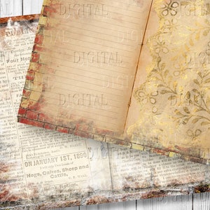 Basic Journal Seiten, Junk Journal Printable Papier, PDF