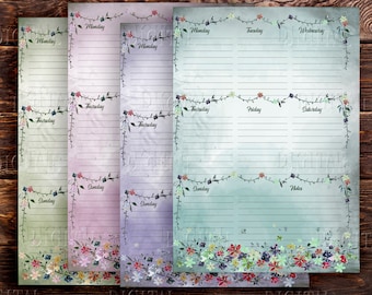 Floral Dateless Planner Printable: A5 Half Letter Size (Digital PDF)
