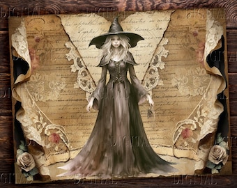 Witch Junk Journal, Witchcore Journaling Paper, Witchy Journal Supplies, PDF