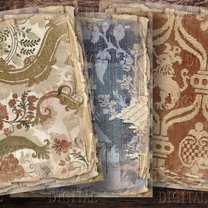 Antique Journal Backgrounds Distressed Paper, 10 Aged Pages, Vintage Layered Pack, PDF