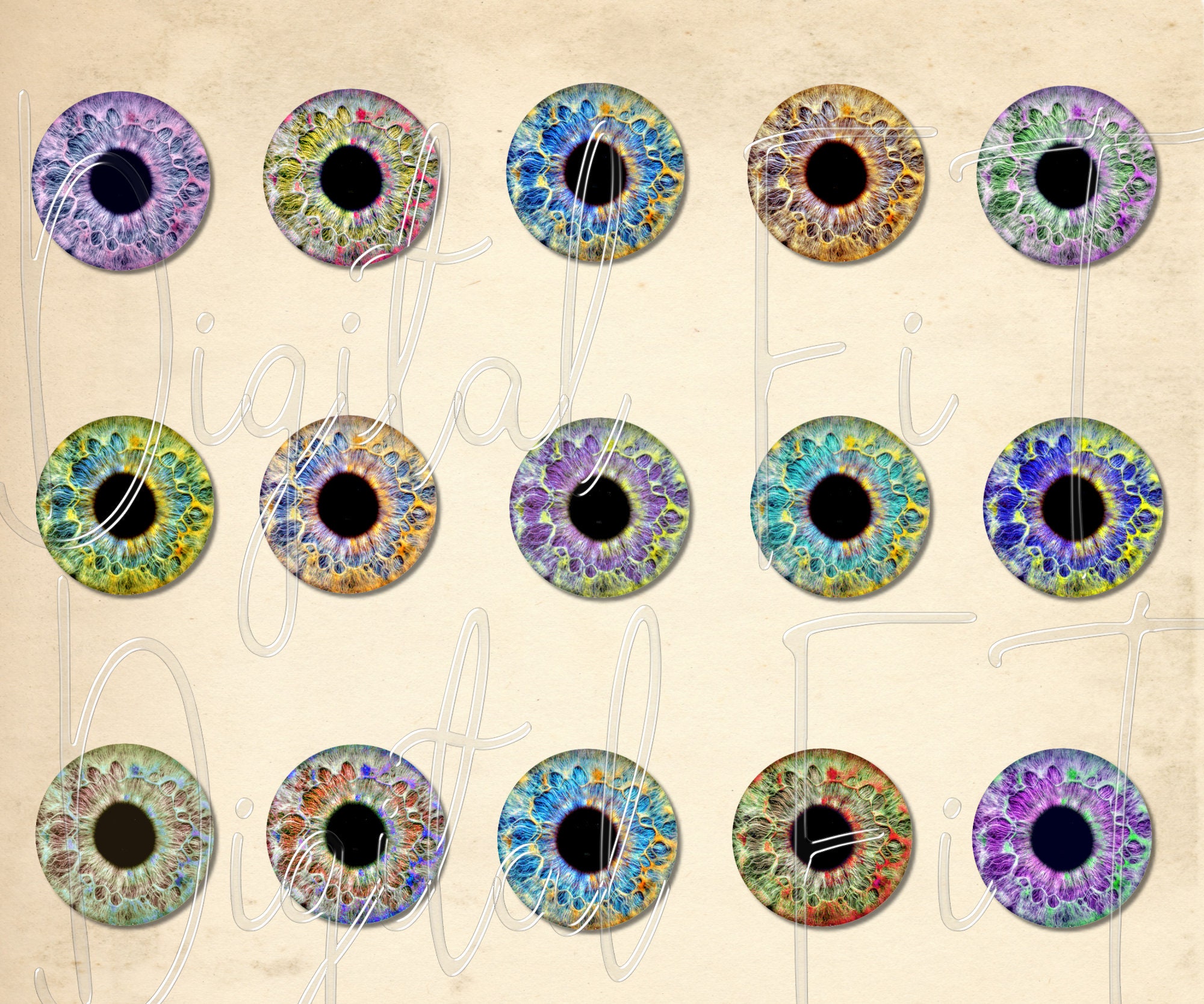 Iprintable Ris Eye Eyes Digital Collage Sheet Iris Pendant Round Printable Download ...