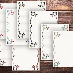Printable Writing Set, 11 Lined and 11 Blank Pages, Letter Writing Paper, Instant Download, PDF