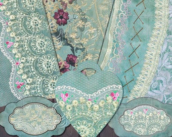 Lace Journal Kit: Printable Ephemera Paper (Digital Download)