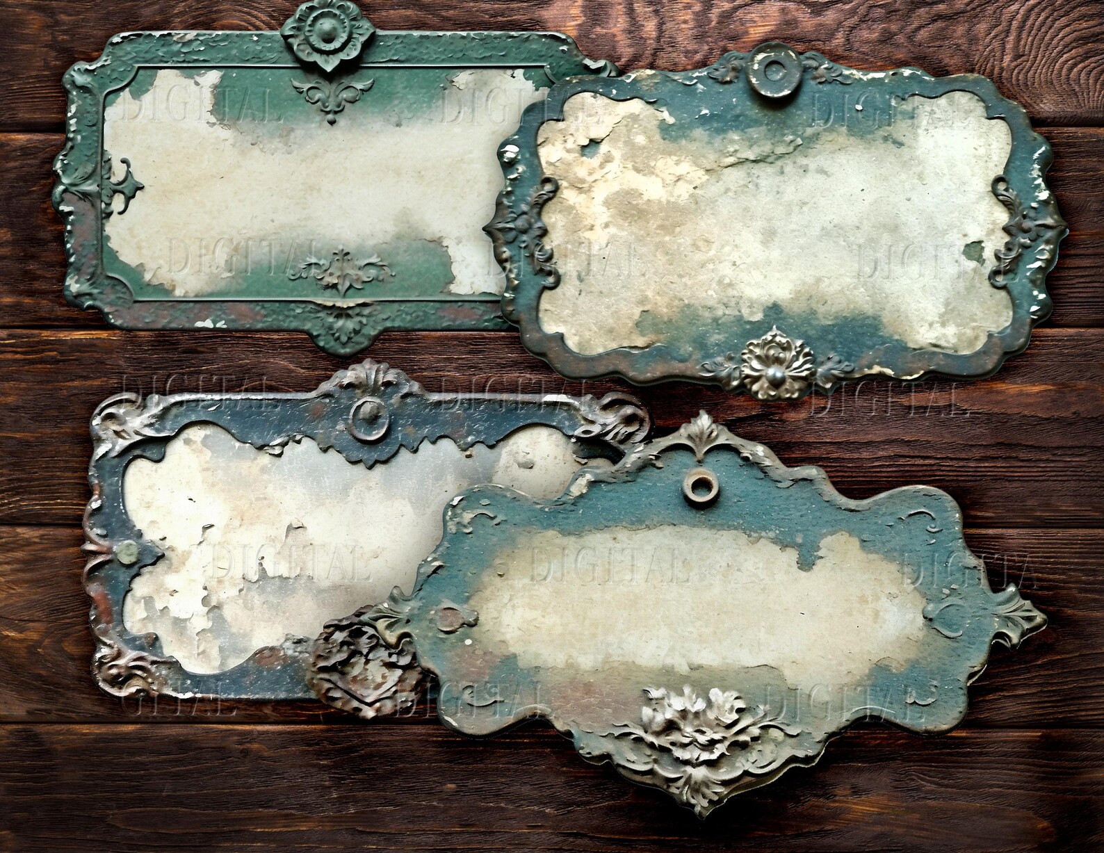 Grunge Labels, Rust Patina Steampunk Tag, 31 Fussy Cuts for Junk ...