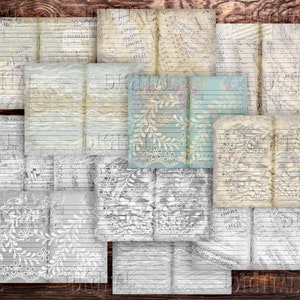 Gelinieerd papier, ongewenste dagboekpagina's, liggend, set van 12, direct downloaden, pdf
