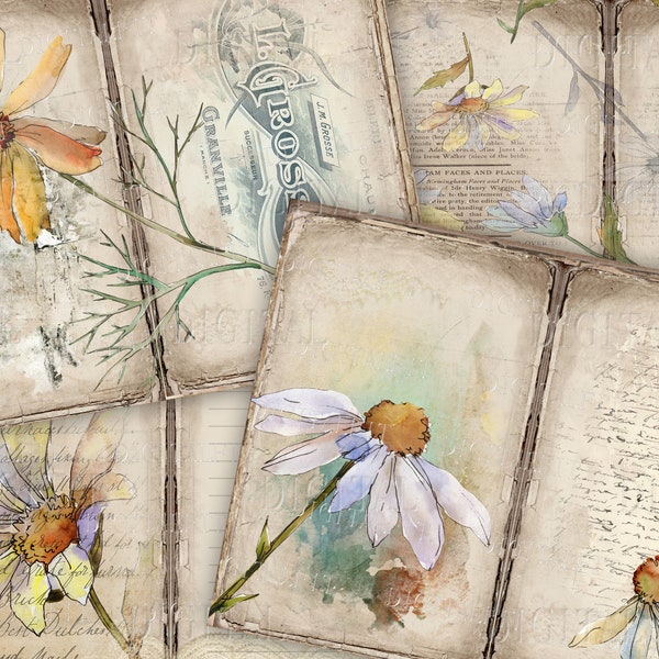 Kit Daisy Junk Journal: Efímeras vintage imprimibles (descarga digital)
