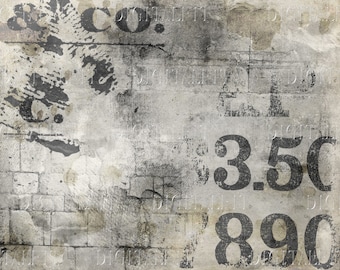 Industrial Junk Journal Kit, 12 Prinatble Pages, Number Tags, Steampunk, Grunge Ephemera, PDF