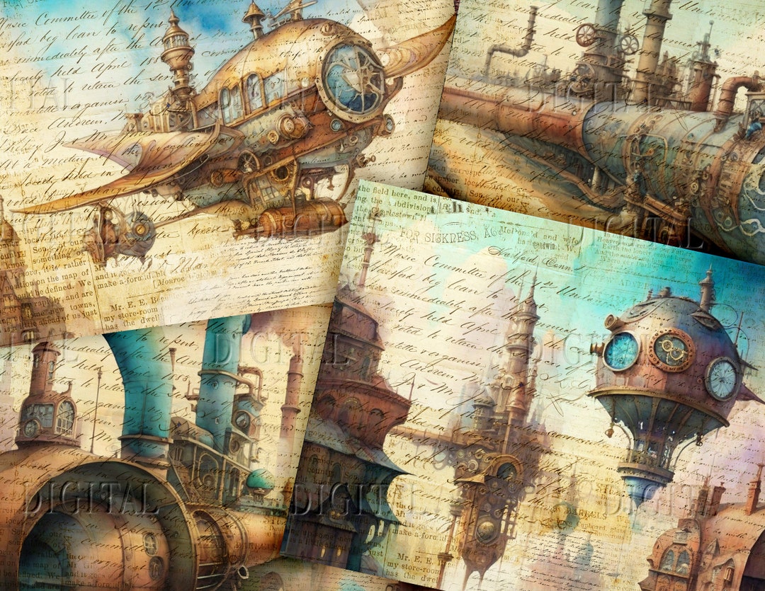 Steampunk Town Junk Journal Kit: 14 Industrial Digital Pages (PDF) - Etsy