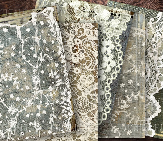 Lace & Old Book Covers Junk Journal Printable Pages, 5