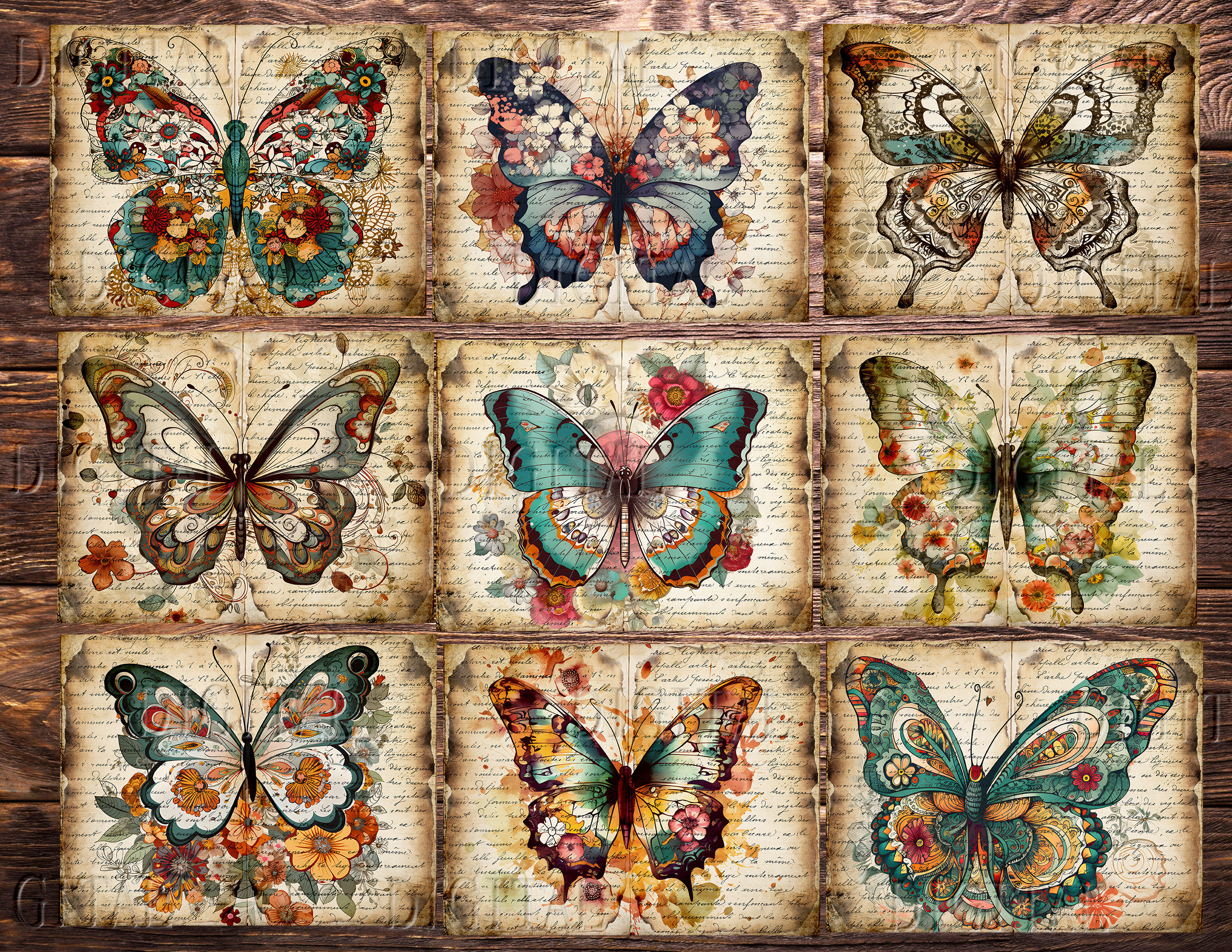 Watercolor Butterfly Junk Journal Kit: Vintage Digital Pages (PDF) - Etsy