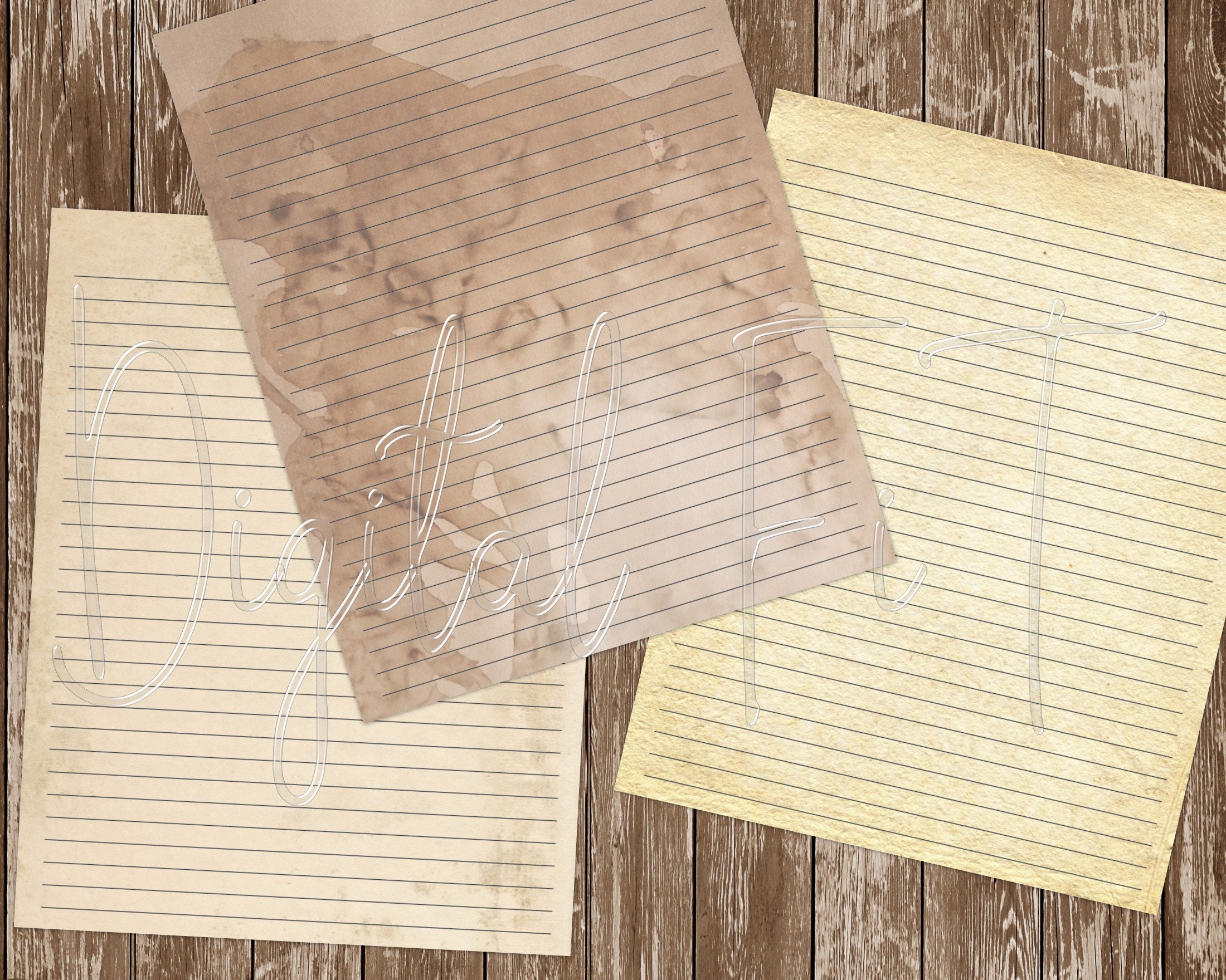 Grunge Lined & Graph Paper: Junk Journal Printable (PDF) - Etsy
