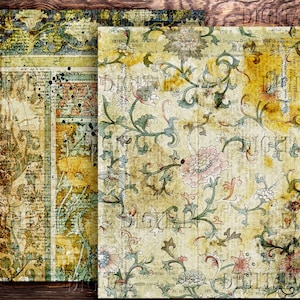 Vintage Digital Paper, 10 Scrapbook Collage Sheets,  Digital Pages Pack, PDF